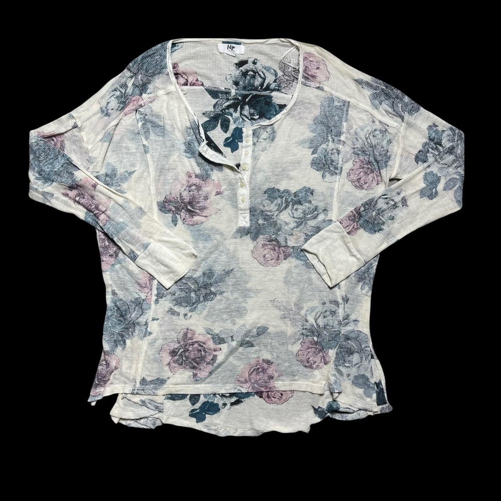 Tokyo Darling Ivory Floral Print Long Sleeve Blouse XL